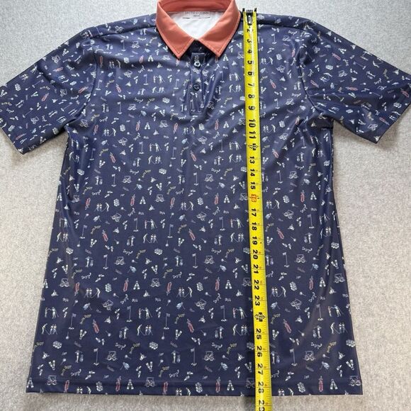 Smith And Quinn Golf‎ Polo All Over Print Bogey Cart Medium Stretch Active *Read - Picture 9 of 10